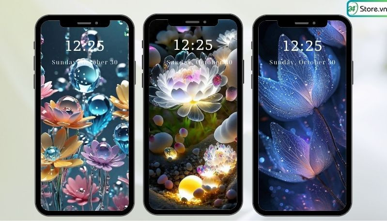 Hình nền hoa sen 3D với cánh sen mềm mại và giọt sương