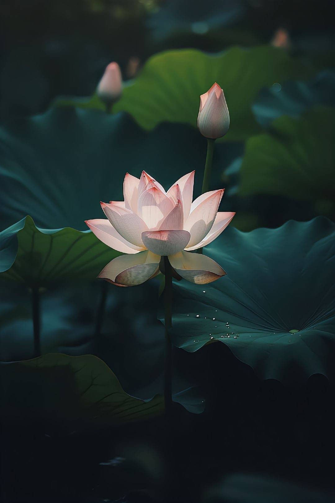 Hình nền hoa sen 4K với cánh hoa e ấp