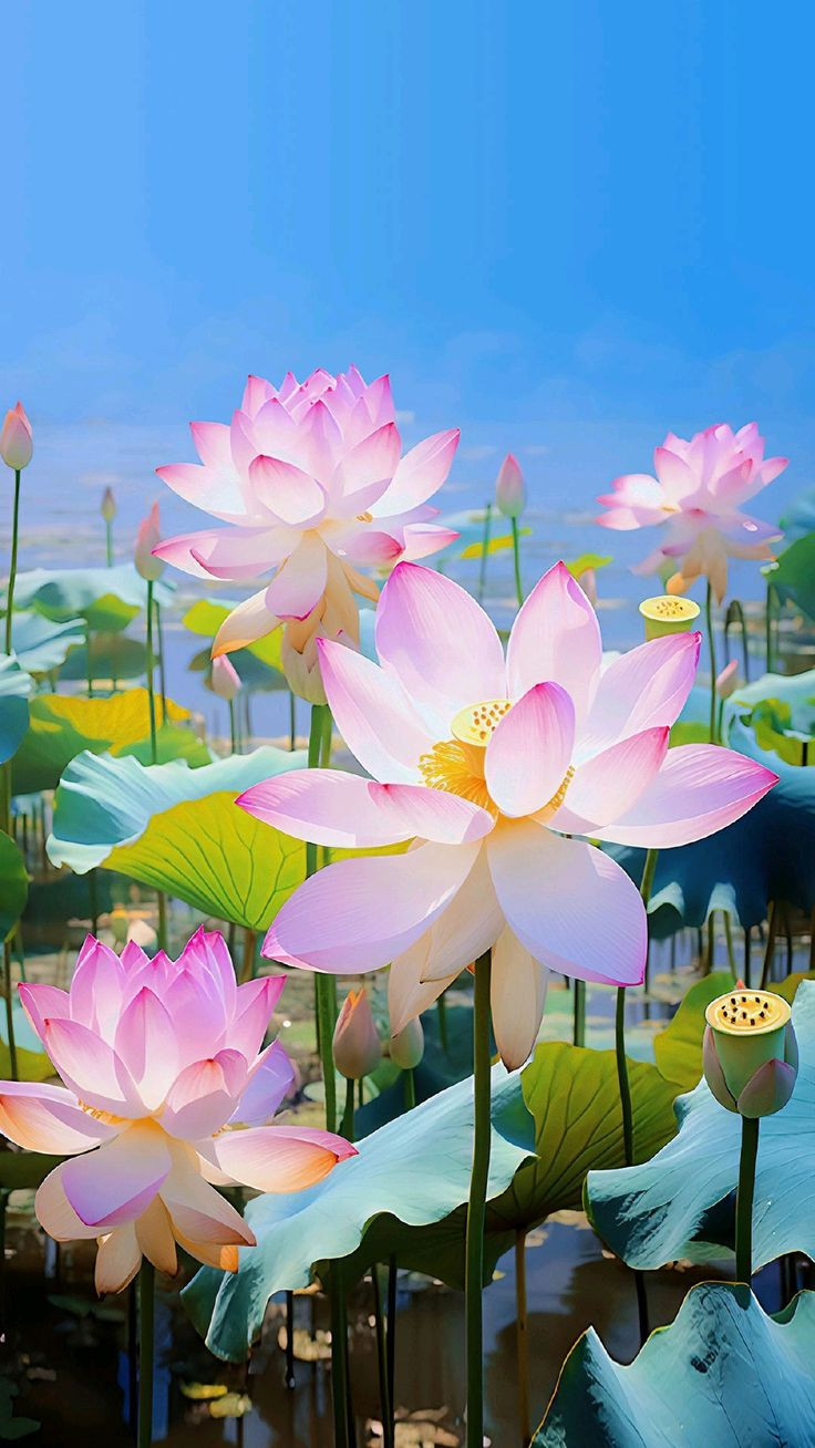 Hình nền hoa sen 4K nghệ thuật với ánh sáng lung linh