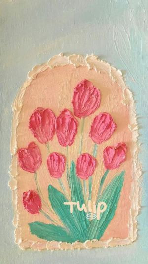 hoa tulip vẽ tự nhiên
