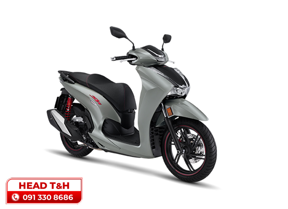 Honda SH350i bản thể thao màu xám đen mạnh mẽ