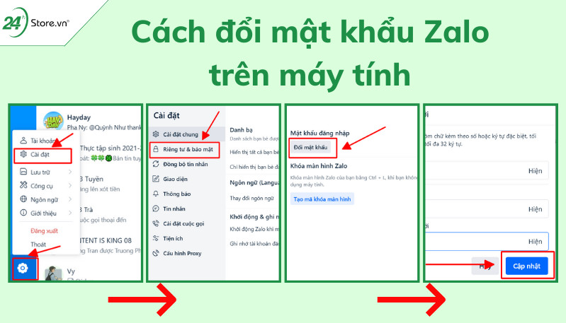 Hướng dẫn đổi mật khẩu Zalo trên máy tính thông qua chức năng quên mật khẩu