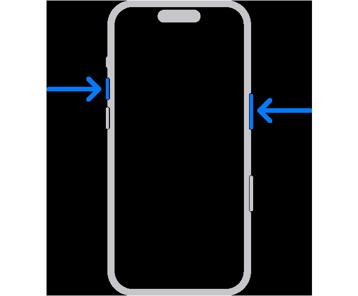Hướng dẫn nhấn nút sườn và nút tăng âm lượng để chụp màn hình iPhone 13 và các mẫu có Face ID