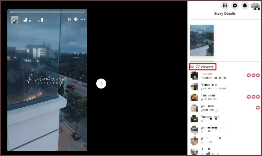 Tùy chọn 'Bạn bè' trong cài đặt quyền riêng tư story Facebook