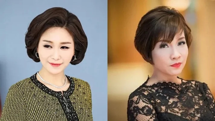 Người phụ nữ U50 với kiểu tóc bob ngắn thanh lịch