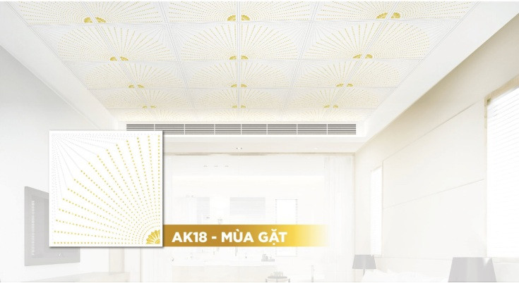 Thiết kế la phông trần nhà Vĩnh Tường Ánh Kim với mẫu Mùa Gặt