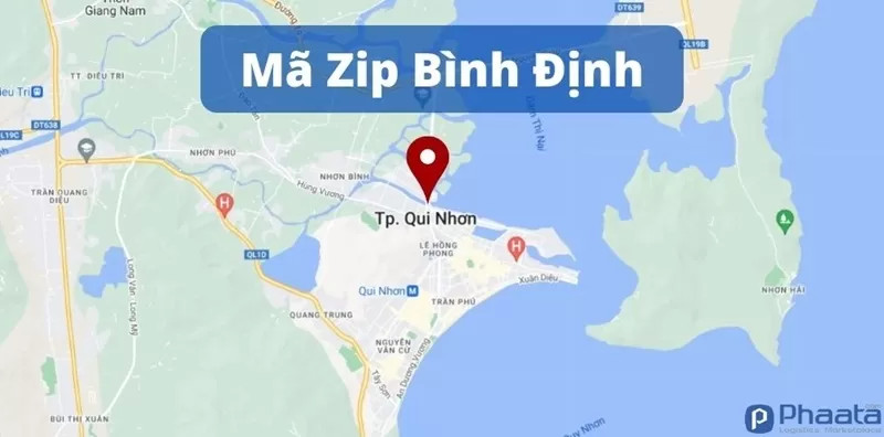 Bản đồ mã bưu chính Bình Định chi tiết các huyện và thành phố