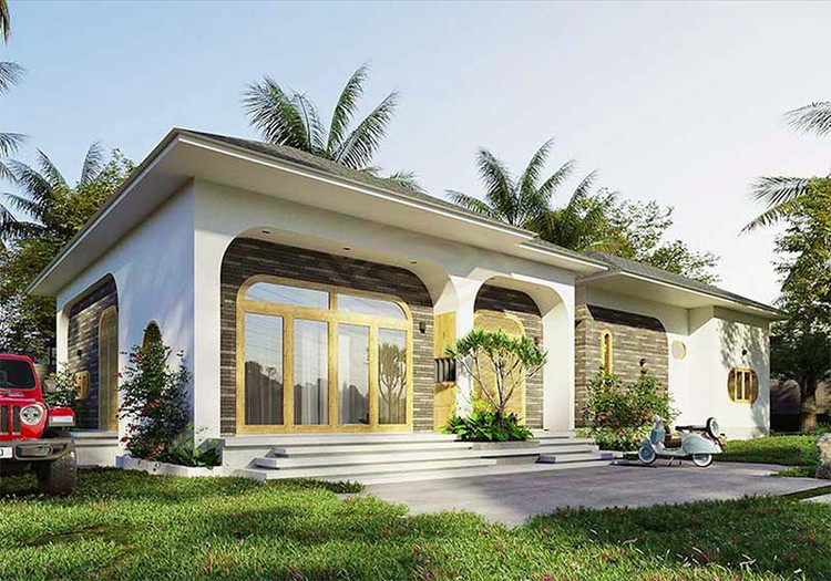 Nhà cấp 4 nông thôn đơn giản 3 phòng ngủ 600 triệu hiện đại