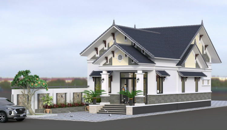 Mẫu nhà cấp 4 nông thôn đơn giản 3 phòng ngủ 450 triệu chữ U