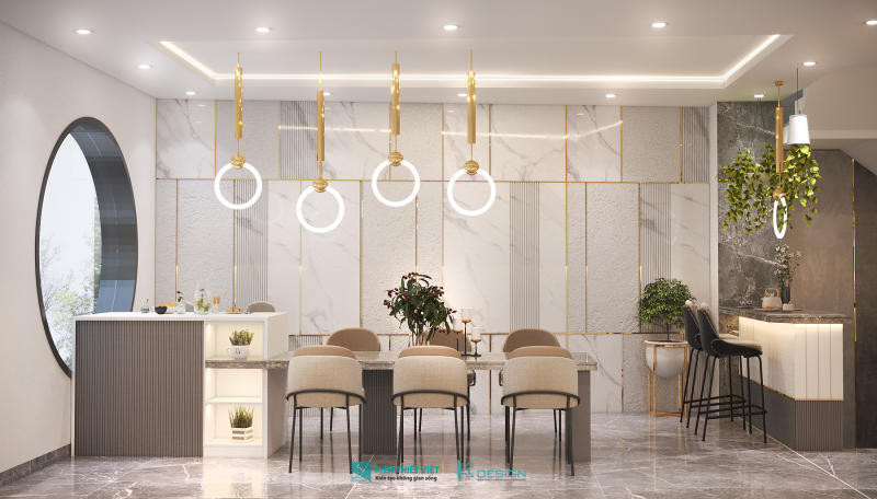 Thiết kế trần thạch cao khung chìm với hệ đèn LED âm trần