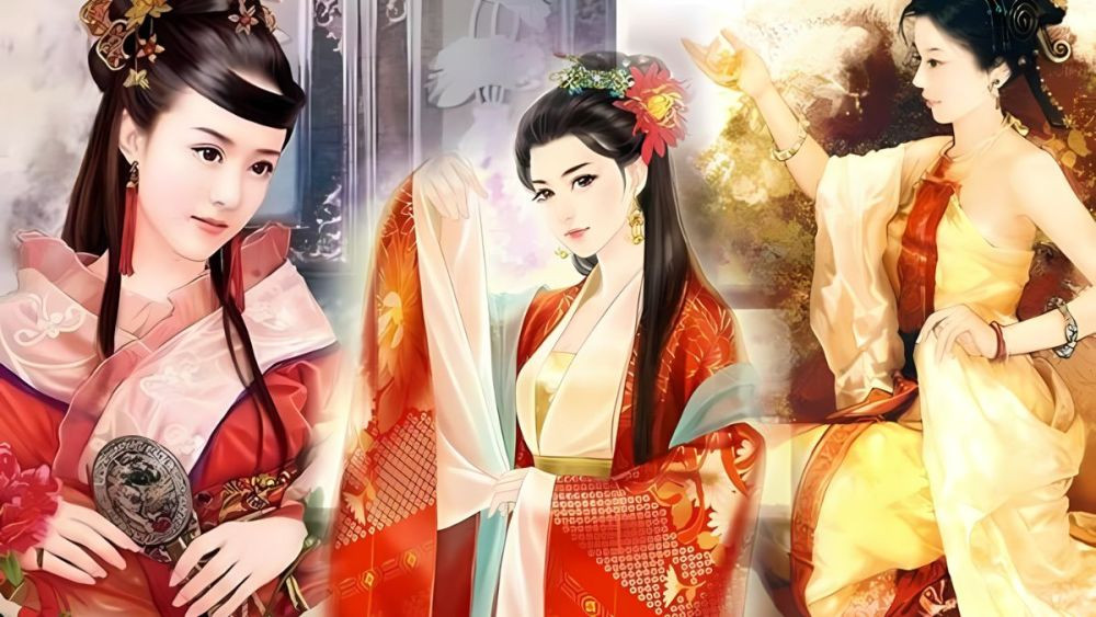 Hình ảnh ba người phụ nữ xinh đẹp tượng trưng cho nguồn gốc ngày Tam Nương theo truyền thuyết dân gian Việt Nam.
