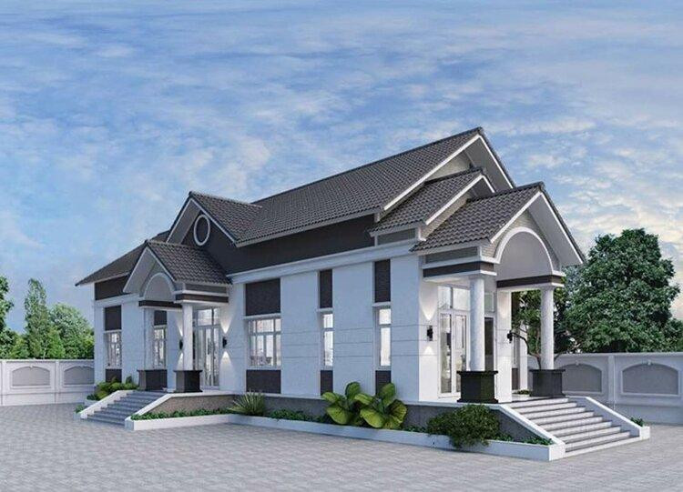 Nhà cấp 4 nông thôn đơn giản 3 phòng ngủ 100m2 hiện đại, sang trọng