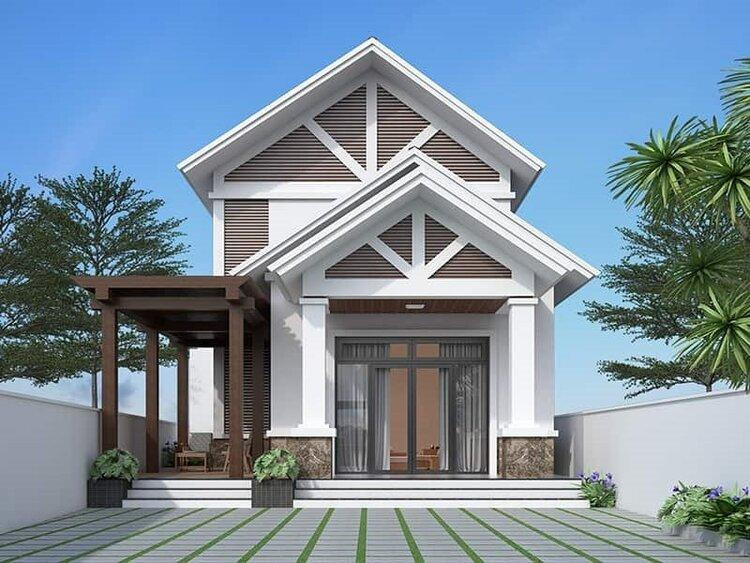 Nhà cấp 4 nông thôn đơn giản 3 phòng ngủ 120m2 đẹp, có gác lửng
