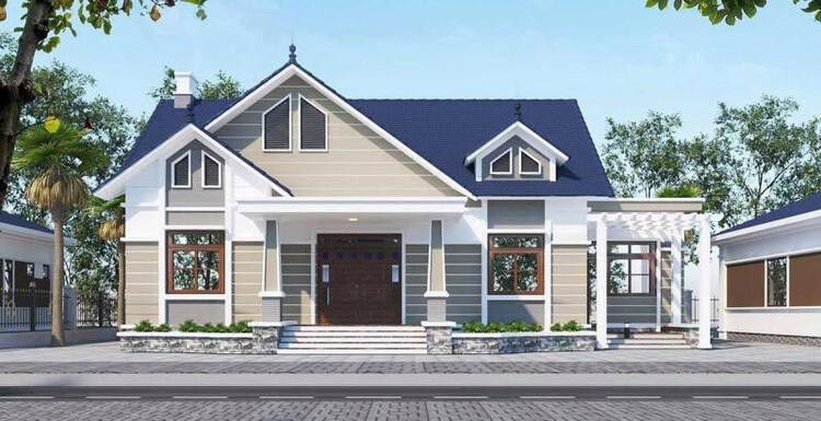 Nhà cấp 4 nông thôn đơn giản 3 phòng ngủ diện tích 130m2 đẹp, phù hợp gia đình 4 - 5 thành viên
