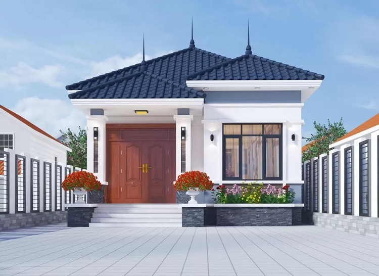 Nhà cấp 4 nông thôn 3 phòng ngủ đơn giản, tiện nghi