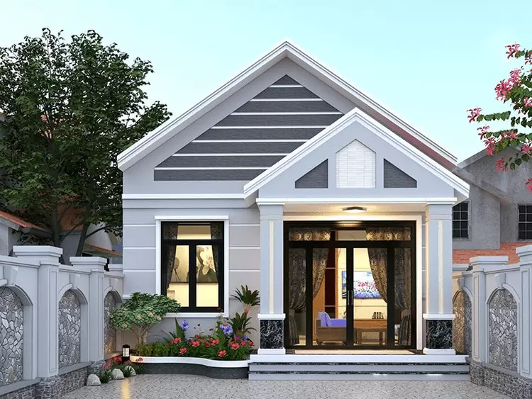 Nhà cấp 4 nông thôn đơn giản 3 phòng ngủ giá rẻ với thiết kế tối ưu
