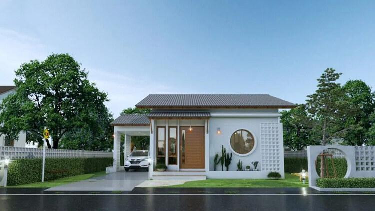 Nhà cấp 4 nông thôn đơn giản 3 phòng ngủ 500 triệu với thiết kế đẹp, đơn giản