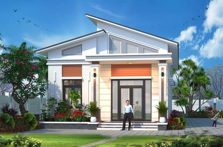 Mẫu nhà cấp 4 nông thôn đơn giản mái Nhật 3 phòng ngủ giá rẻ