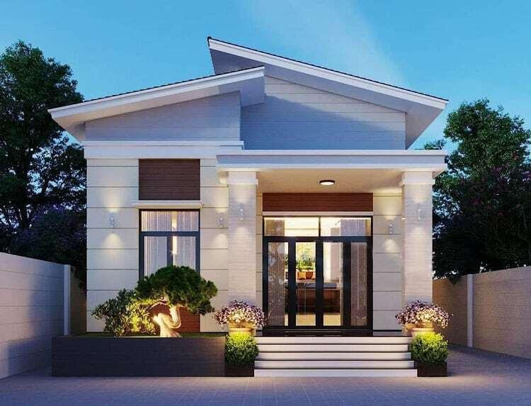 Mẫu nhà cấp 4 nông thôn đơn giản hiện đại 3 phòng ngủ