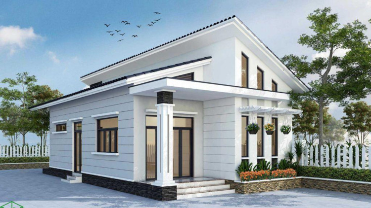Mẫu nhà cấp 4 nông thôn 3 phòng ngủ 100m2 1 phòng thờ