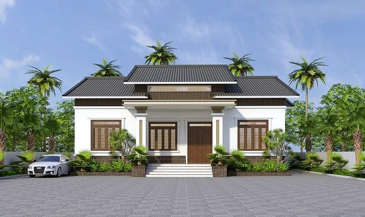 Nhà cấp 4 nông thôn đơn giản 3 phòng ngủ 8x15 thoáng mát, rộng rãi