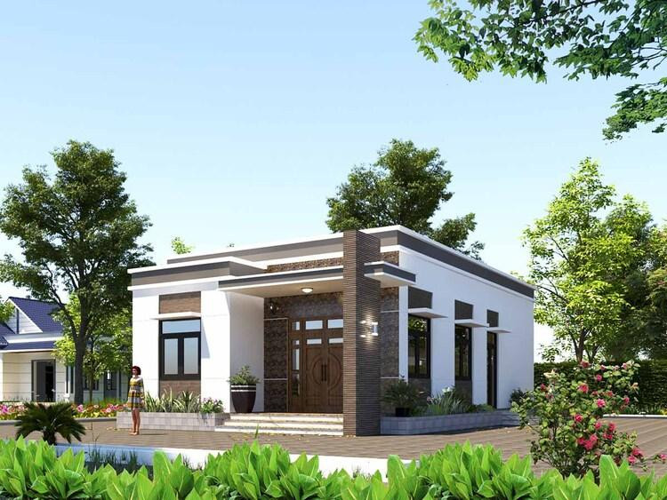 Nhà cấp 4 nông thôn đơn giản 3 phòng ngủ có sân vườn rộng