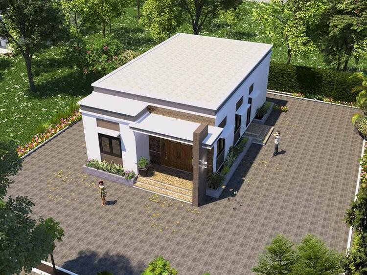 Mẫu nhà cấp 4 nông thôn 3 phòng ngủ đơn giản tiện nghi