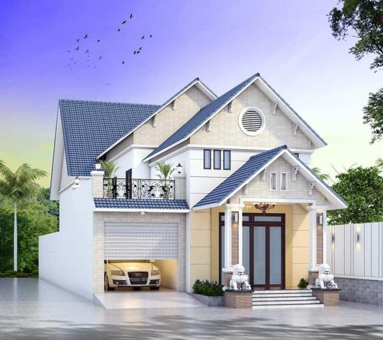 Nhà cấp 4 nông thôn đơn giản 3 phòng ngủ có gác lửng đẹp, sang trọng
