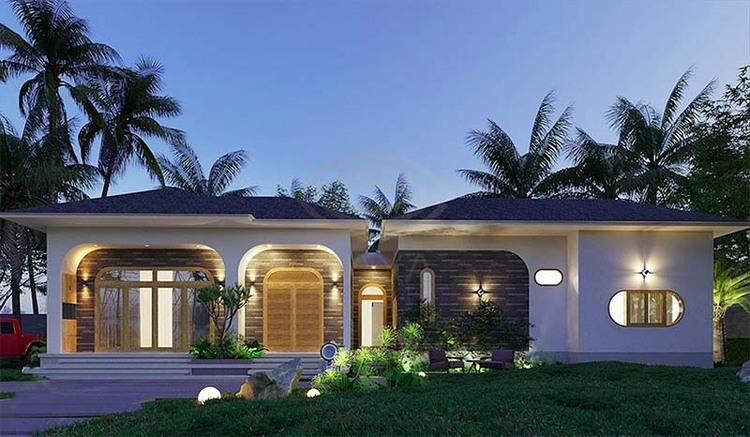 Nhà cấp 4 nông thôn đơn giản 3 phòng ngủ có bếp riêng hiện đại, ấm cúng