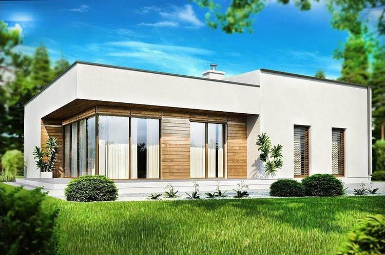 Mẫu nhà cấp 4 nông thôn đơn giản 3 phòng ngủ mái bằng đẹp, hài hòa với thiên nhiên