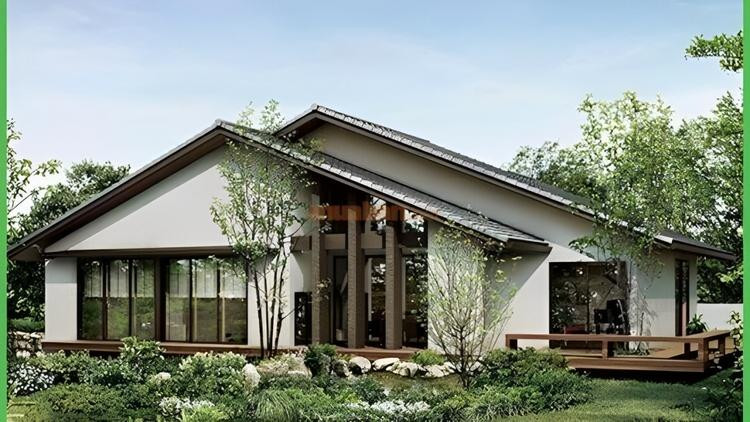 Nhà cấp 4 nông thôn đơn giản 3 phòng ngủ mái Thái hiện đại