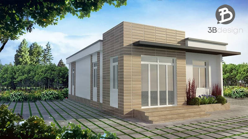 Thiết kế đơn giản của nhà cấp 4 mái bằng