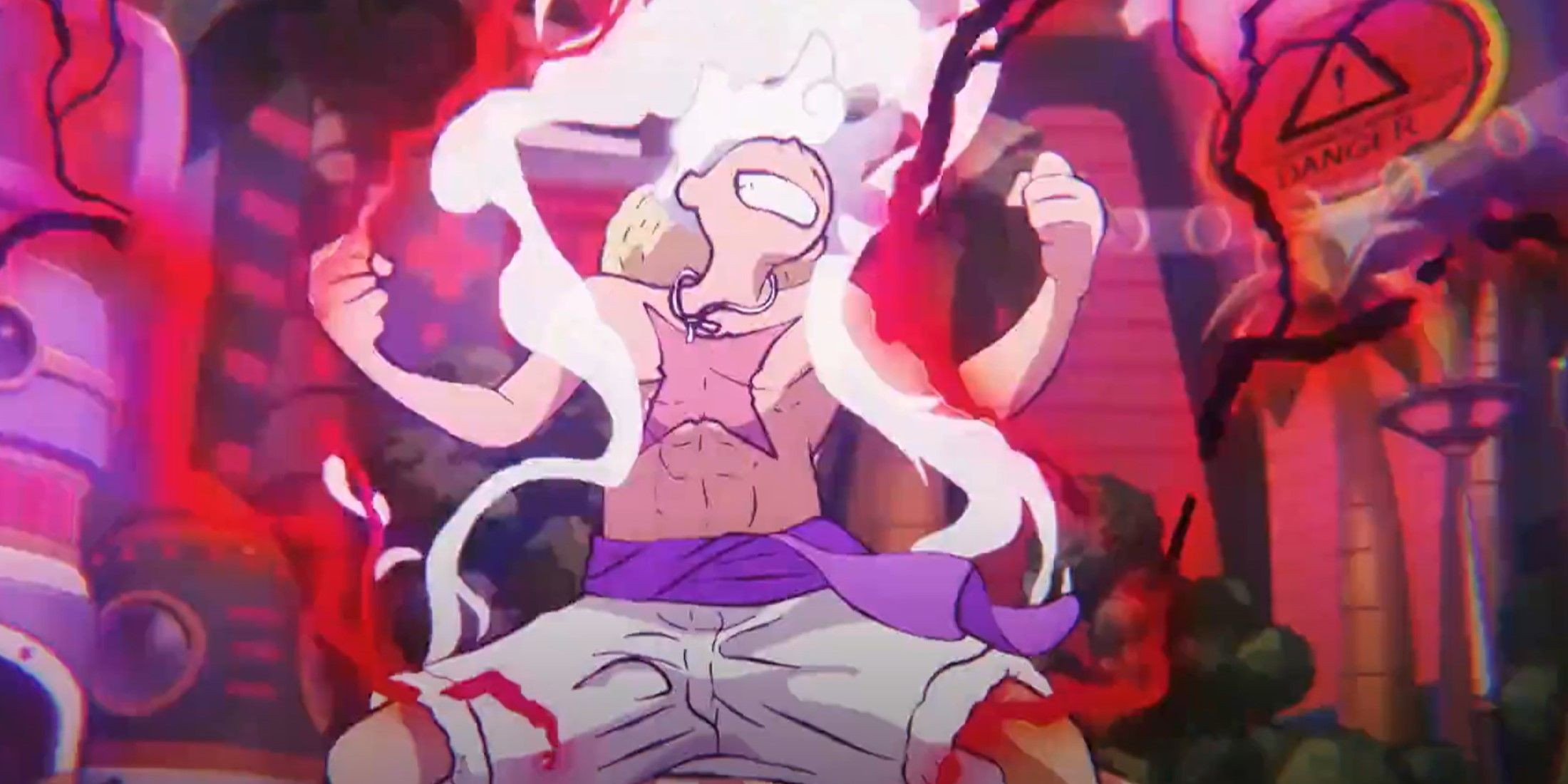 Luffy trong trạng thái Gear 5 tại arc Egghead, biểu tượng của Thần Mặt Trời Nika