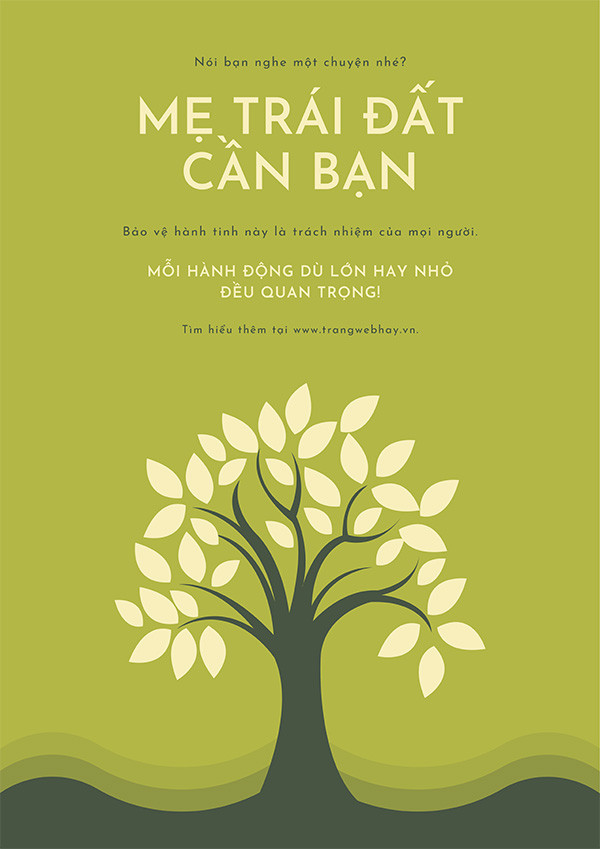 Poster bảo vệ môi trường rừng, minh họa sự tương phản giữa rừng xanh và rừng bị tàn phá.