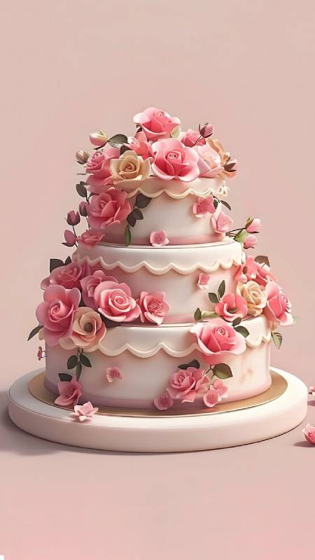 Tuyển tập hình nền bánh sinh nhật đẹp AI với hoa văn độc đáo, làm nổi bật điện thoại của bạn