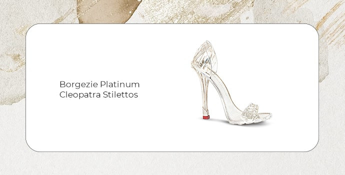 Giày Stiletto Cleopatra bằng bạch kim của Borgezie