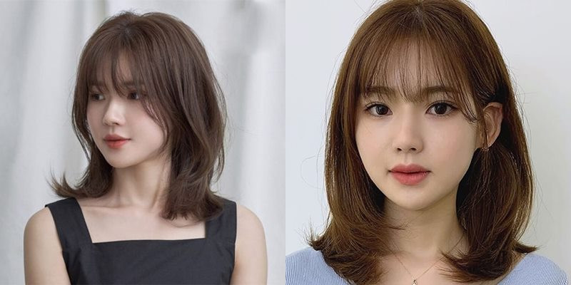 Tóc layer mái thưa giúp gương mặt tròn trở nên thon gọn, thanh thoát