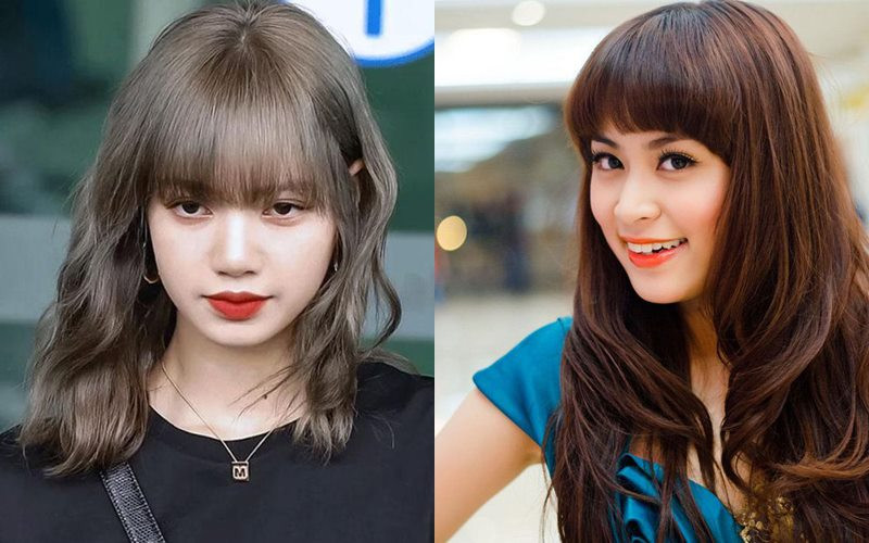 Tóc layer mái bằng mang lại vẻ đáng yêu, trẻ trung cho nàng mặt tròn