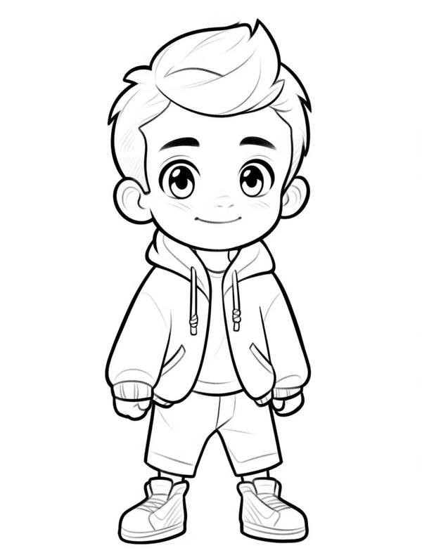 Tranh tô màu anime boy cute phong cách hoàng tử