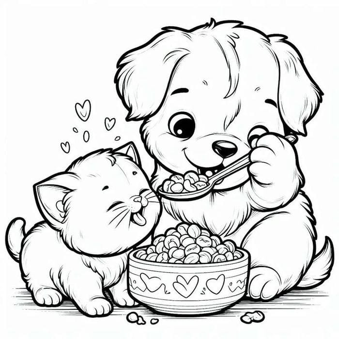 Tranh tô màu chú chó nằm thư giãn