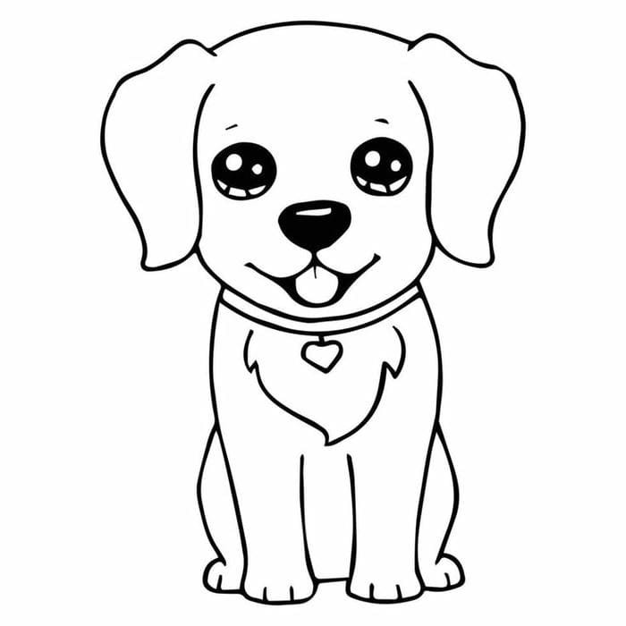 Chú chó con tinh nghịch cần được tô màu