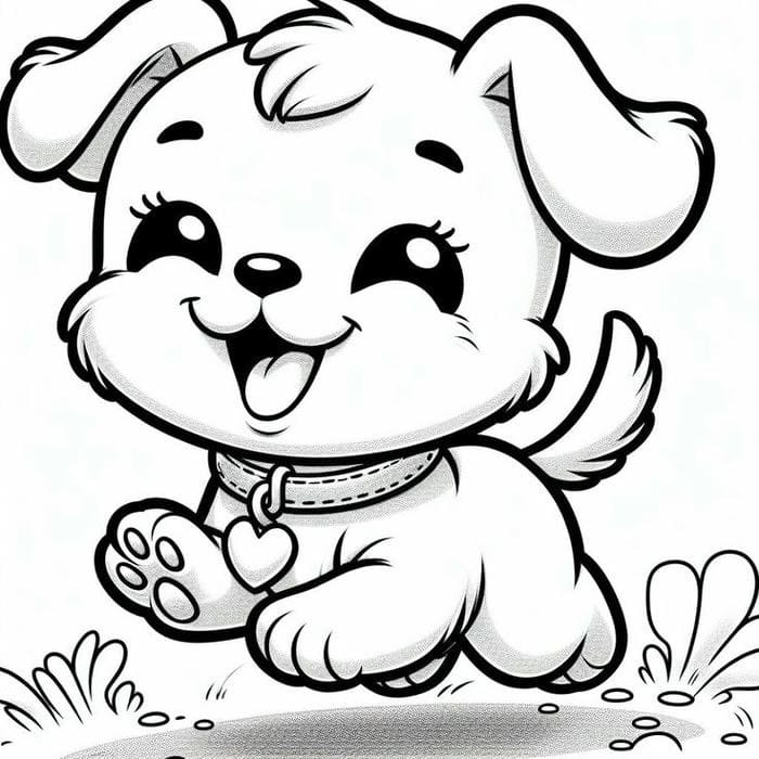 Hình vẽ chú chó ngộ nghĩnh đang ngồi