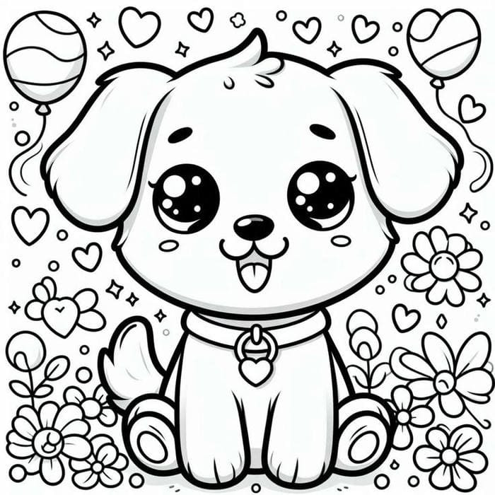 Chú chó con đang vẫy đuôi vui vẻ