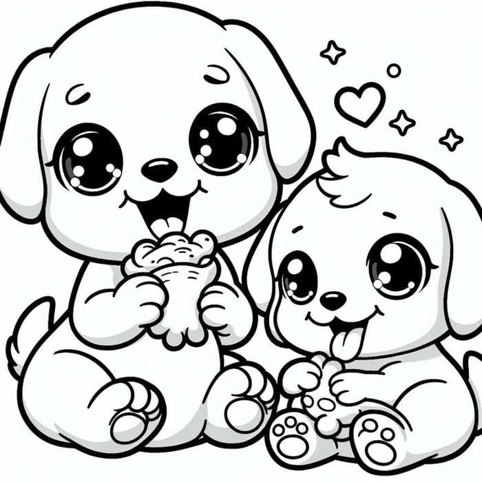 Hình vẽ chú chó con với đôi tai cụp