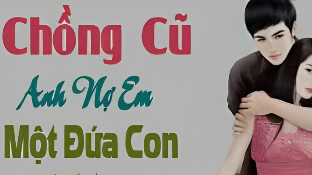 Bìa truyện &quot;Chồng Cũ, Anh Nợ Em Một Đứa Con&quot; với hình ảnh đầy tâm trạng của cặp đôi