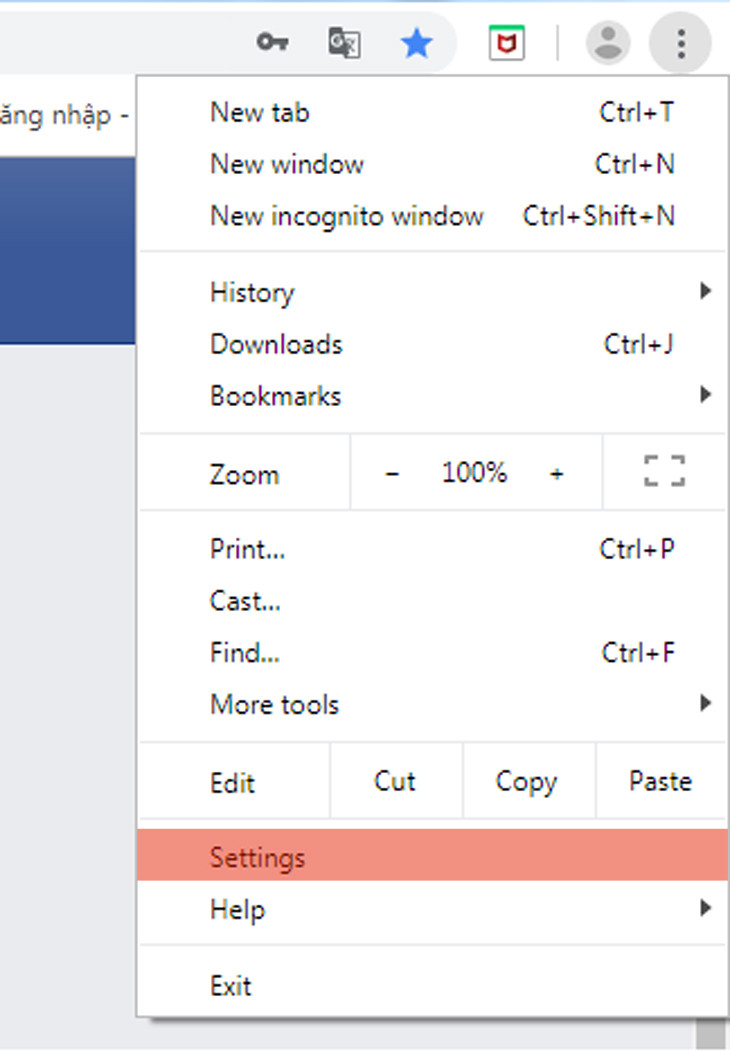 Truy cập cài đặt trên trình duyệt Chrome để tìm mật khẩu Gmail đã lưu