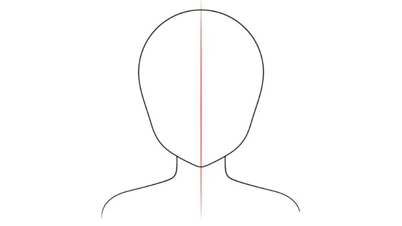 Phác thảo cấu trúc đầu, cổ và vai cơ bản cho nhân vật anime nam