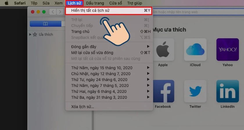 Xóa lịch sử tìm kiếm trên Macbook