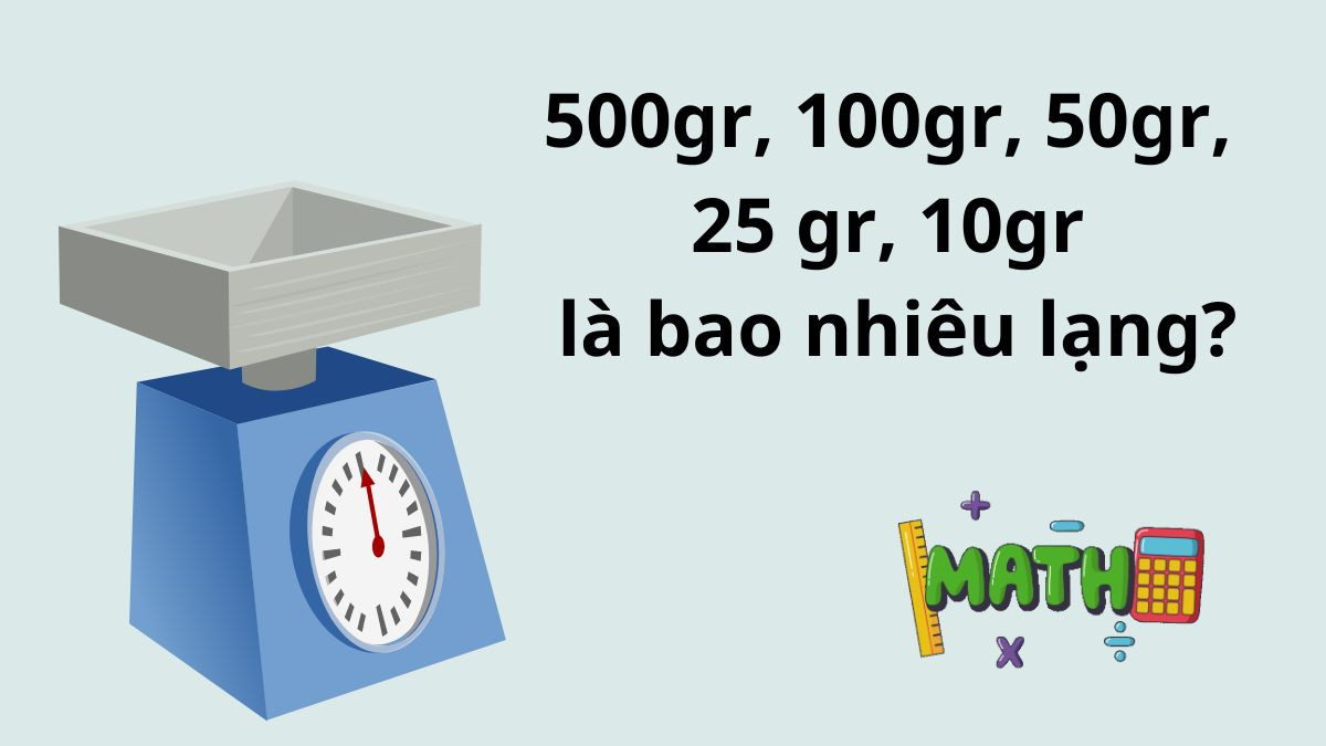 Cách quy đổi từ gram sang lạng: 500gr, 100gr, 50gr, 25gr, 10gr bằng bao nhiêu lạng