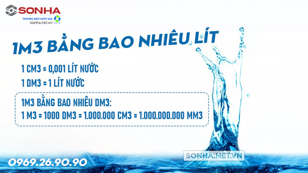 Bảng quy đổi các đơn vị thể tích thông dụng như 1m3 sang lít và 1l sang cm3